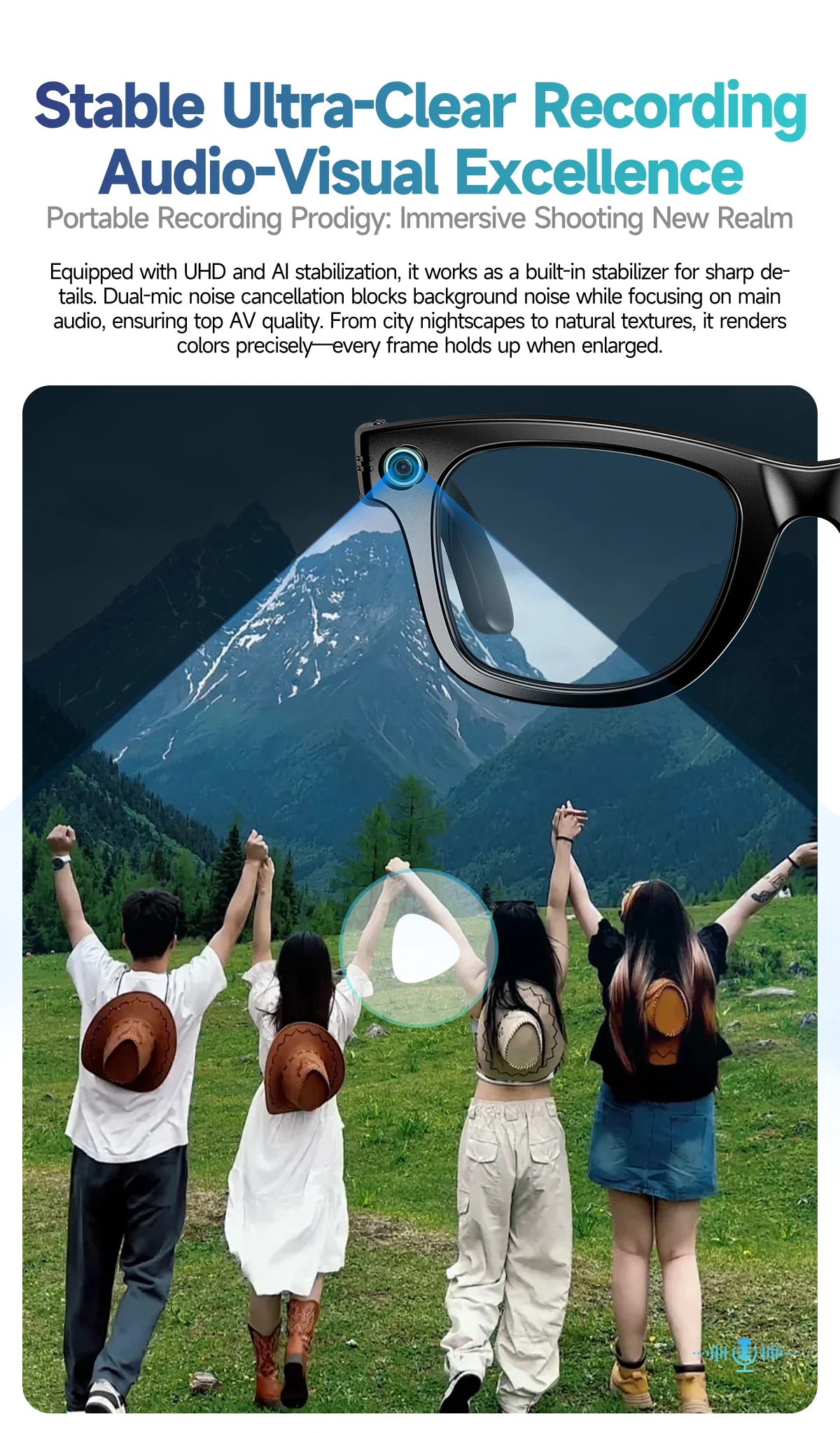 Smart Camera Sunglasses: HD Recording and Voice-Controlled Translation