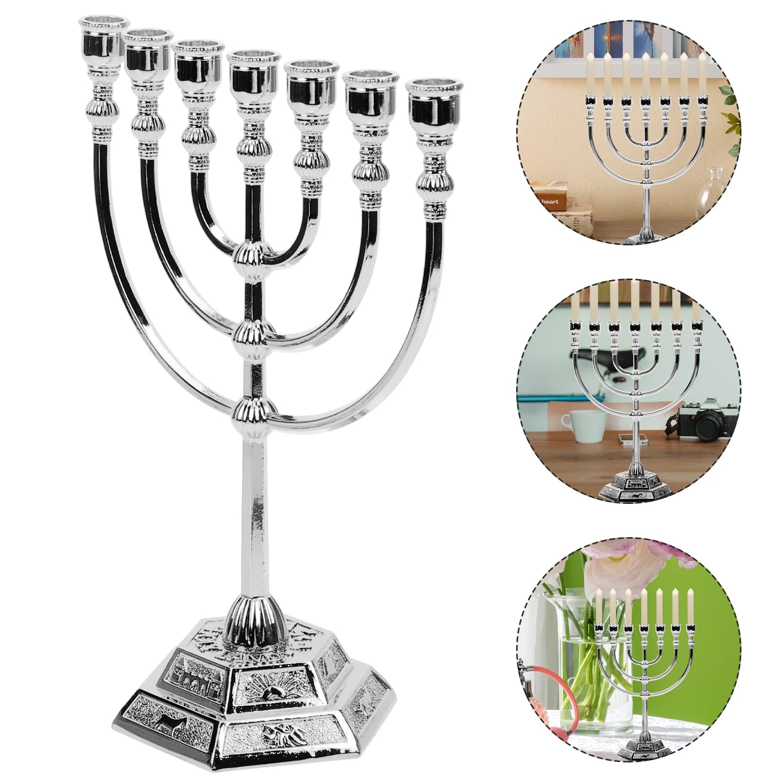 Vintage Menorah: Stylish Desktop Decor for Spiritual Ambiance