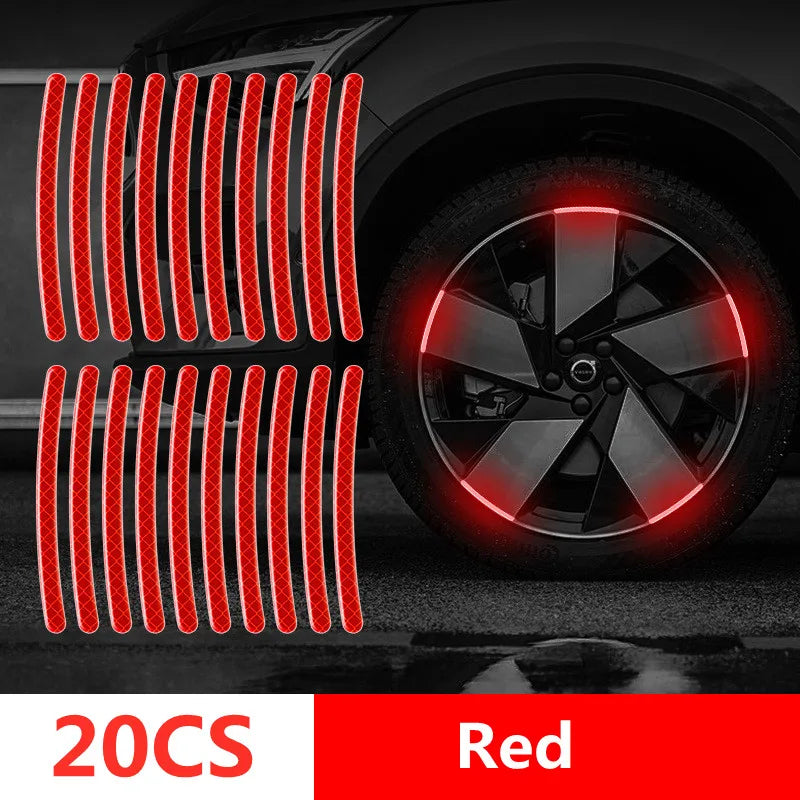 40Pcs Colorful Reflective Wheel Strips: Stylish Hub Stickers for Cars and Motorcycles