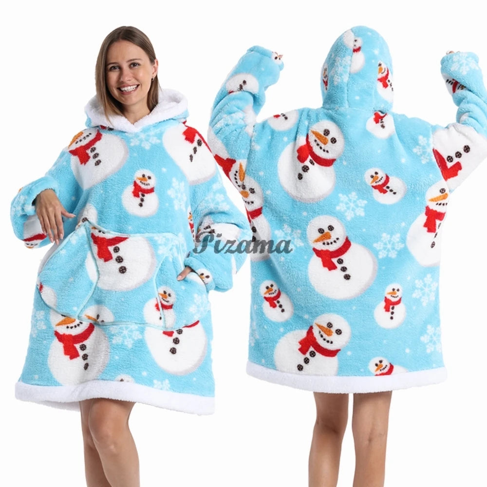 Oversized Wearable TV Blanket: Cozy Full Sleeve Sweatshirt for Halloween and Christmas