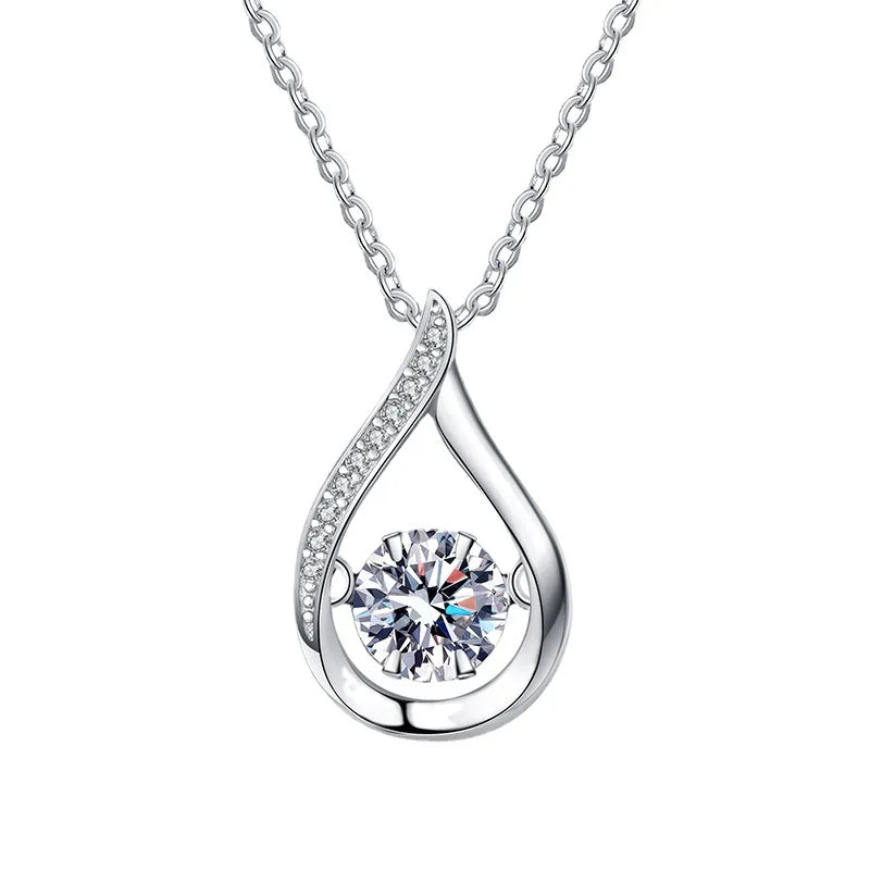 Timeless Beauty: Fine Moissanite Necklace with Sterling Chain