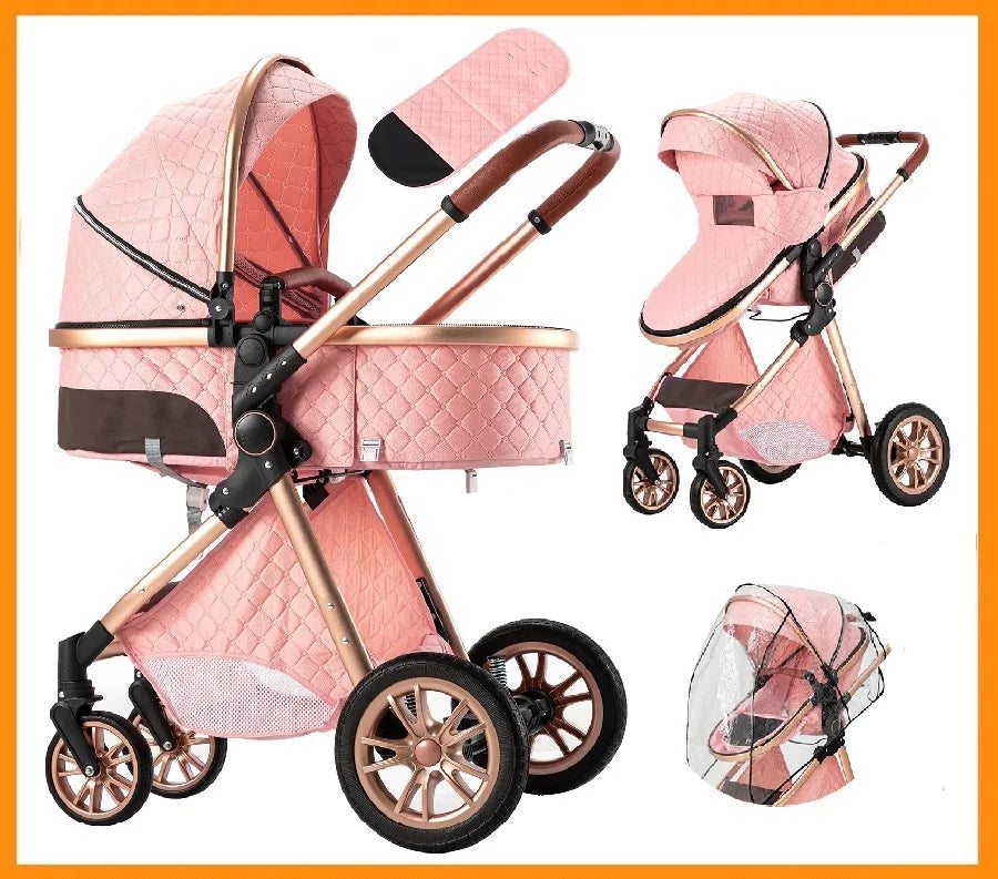 All-in-One Baby Travel System: Stroller with Raincover for Newborns