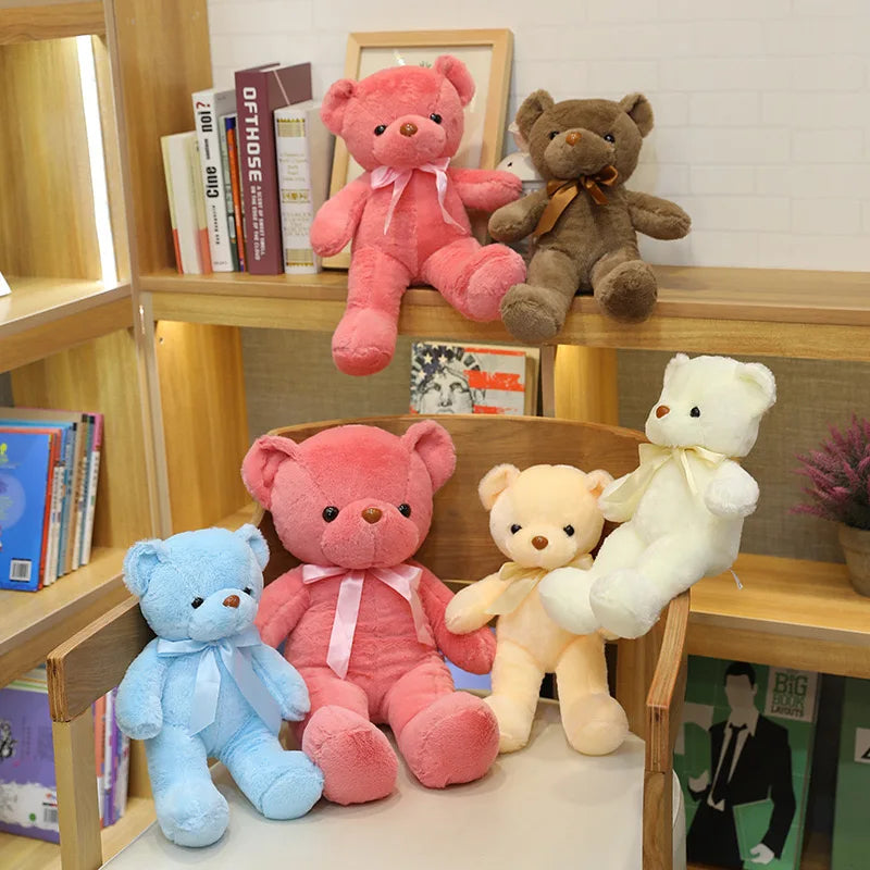 Vibrant Bow Bear: Soft Plush Toy for Every Celebration