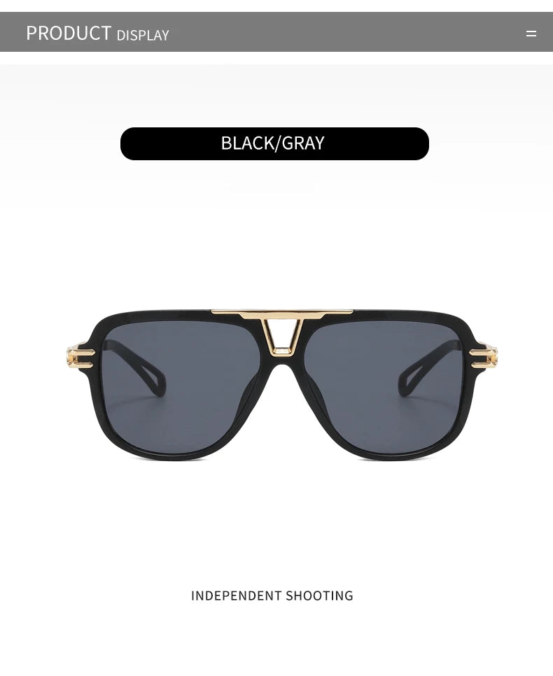 Luxury Look: Fashion-Forward Double Beam Sunglasses for Men