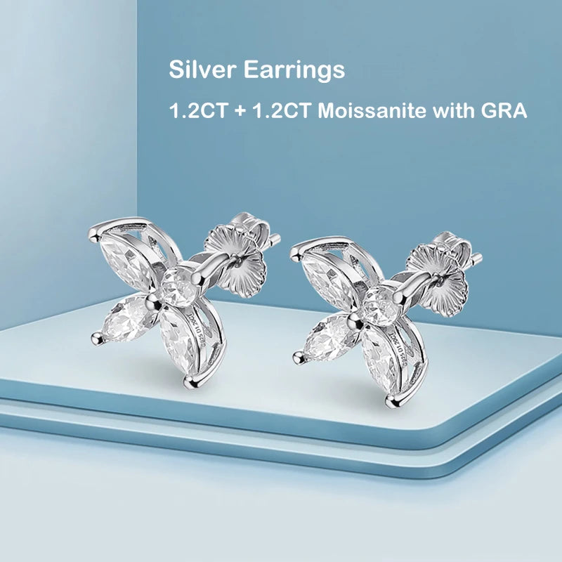 Radiant Butterfly Pendant: 1.2CT Moissanite in Sterling Silver