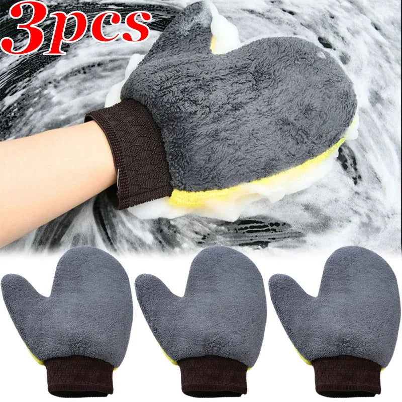 Dual-Sided Microfiber Car Washing Gloves for Effective Cleaning