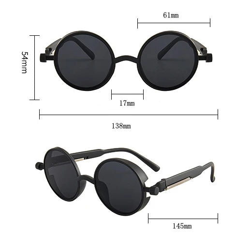 Gothic Punk Eyewear: Unique Round Frames for Unisex Fashion