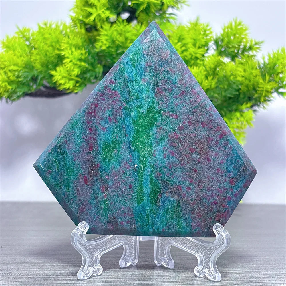 Reiki Luck Crystal: Ruby and Emerald Gift for Love and Energy