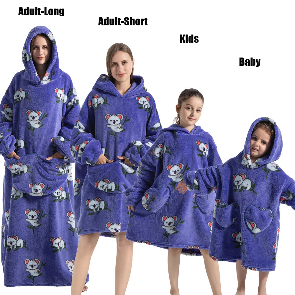 Animal Art Blanket Hoodie: Cozy Up in Creative Comfort