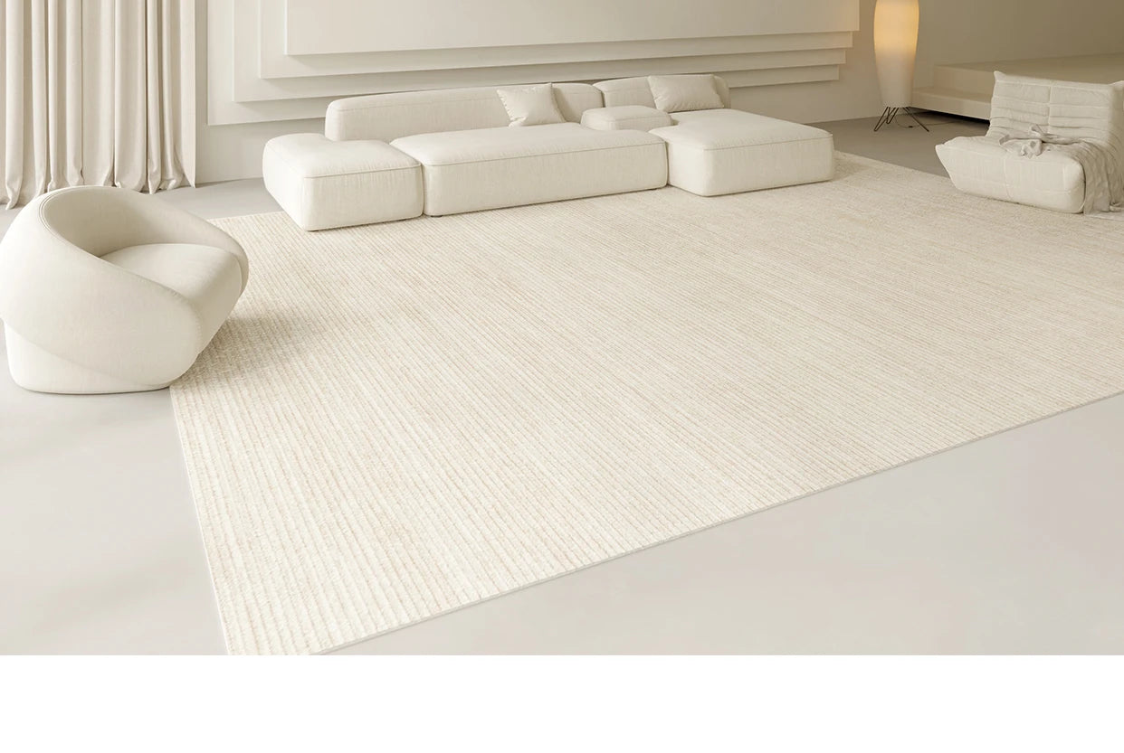 Versatile Minimalist Beige Lines Area Rug: Elevate Any Space