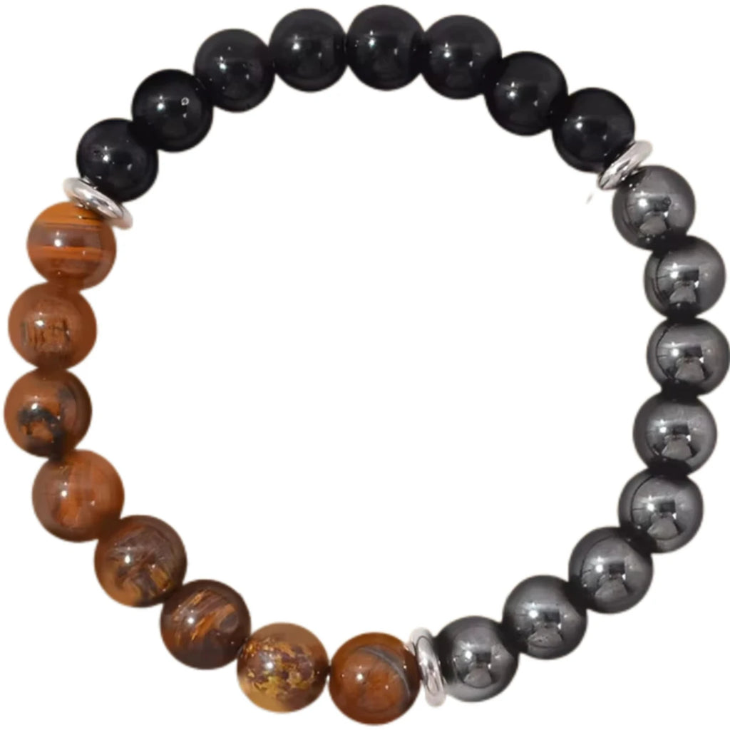 Protection Energy Bracelet: Harness Strength with Tiger Eye, Obsidian, & Hematite