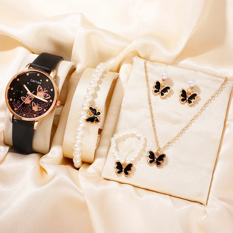 Butterfly Charm: Stylish Women’s Watch Set