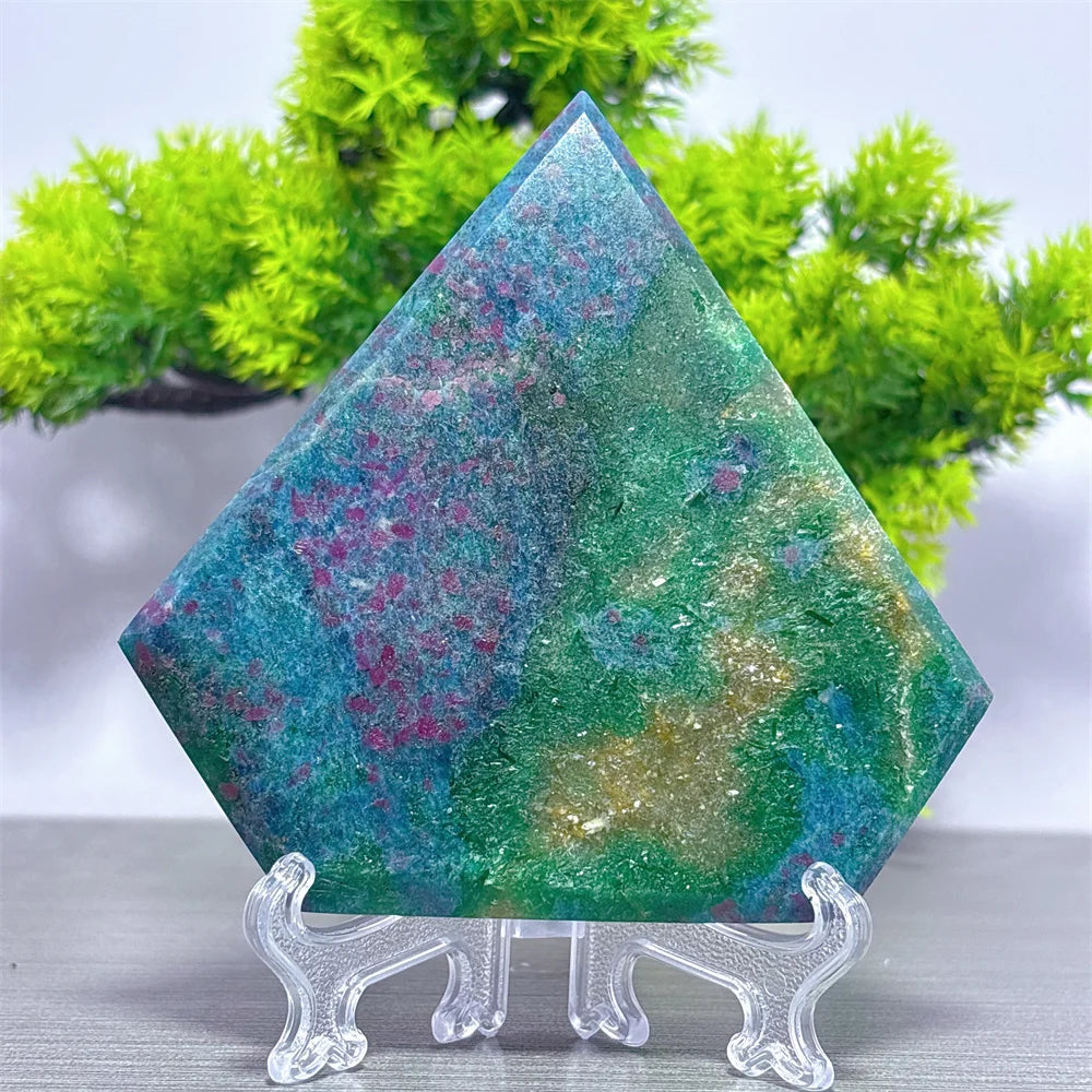Reiki Luck Crystal: Ruby and Emerald Gift for Love and Energy