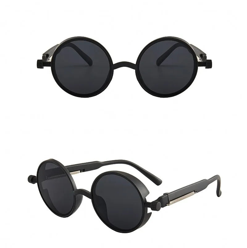 Gothic Punk Eyewear: Unique Round Frames for Unisex Fashion