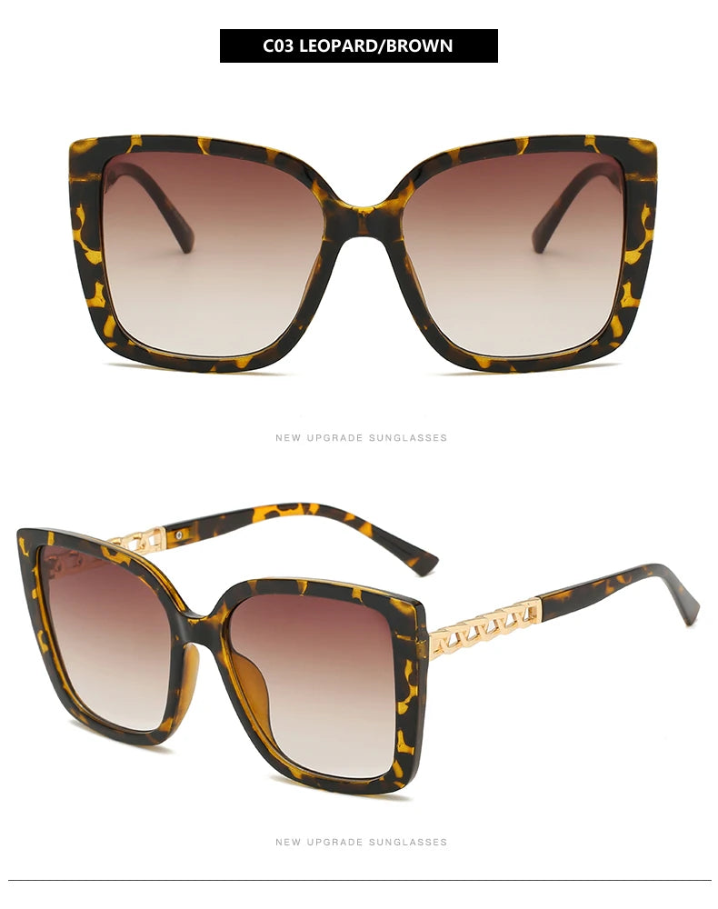 Vintage Glamour: Fashion Oversized Square Sunglasses for Women