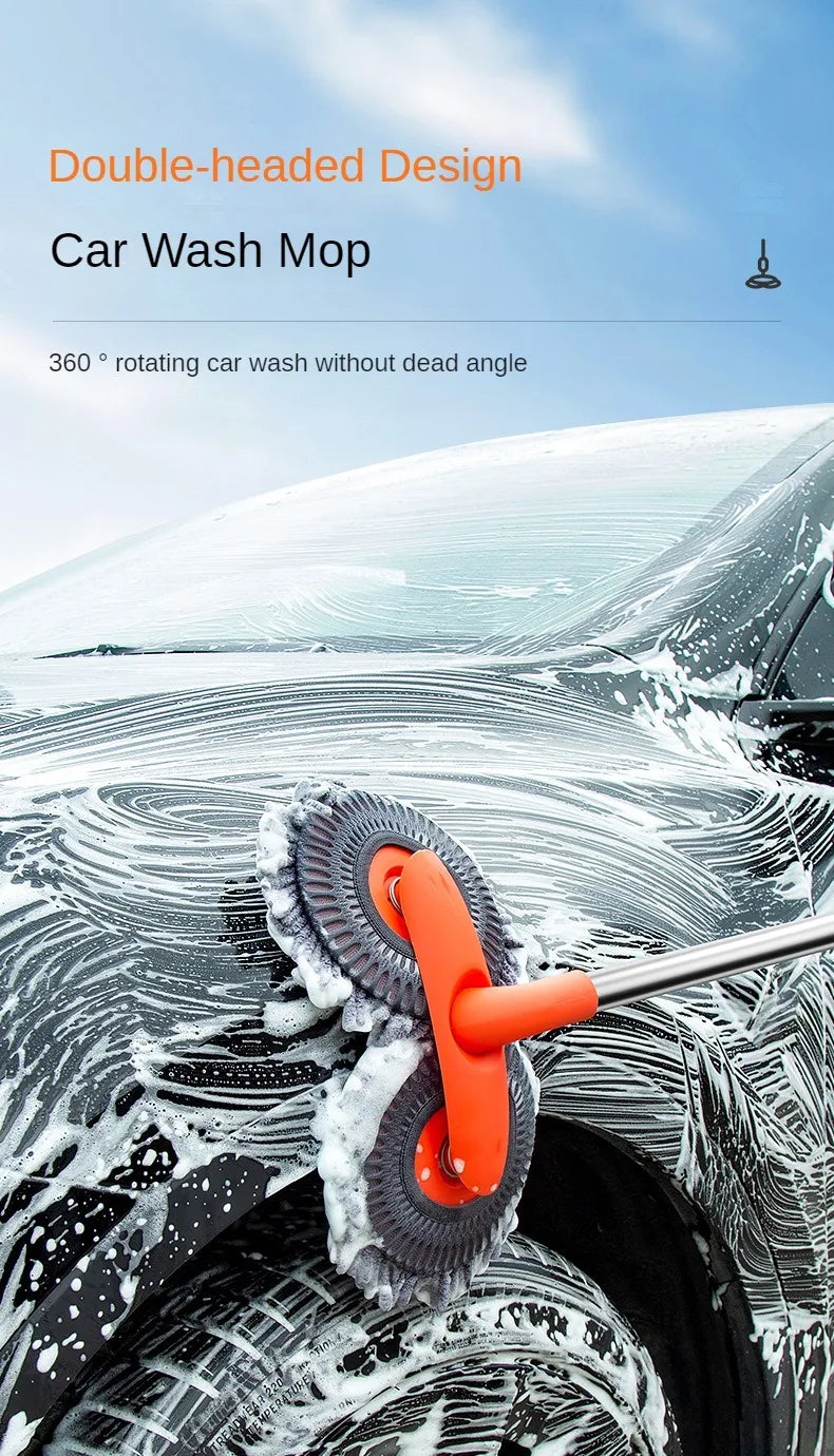 Telescopic Car Wash Mop: Three-Section Design for Roof and Window Maintenance