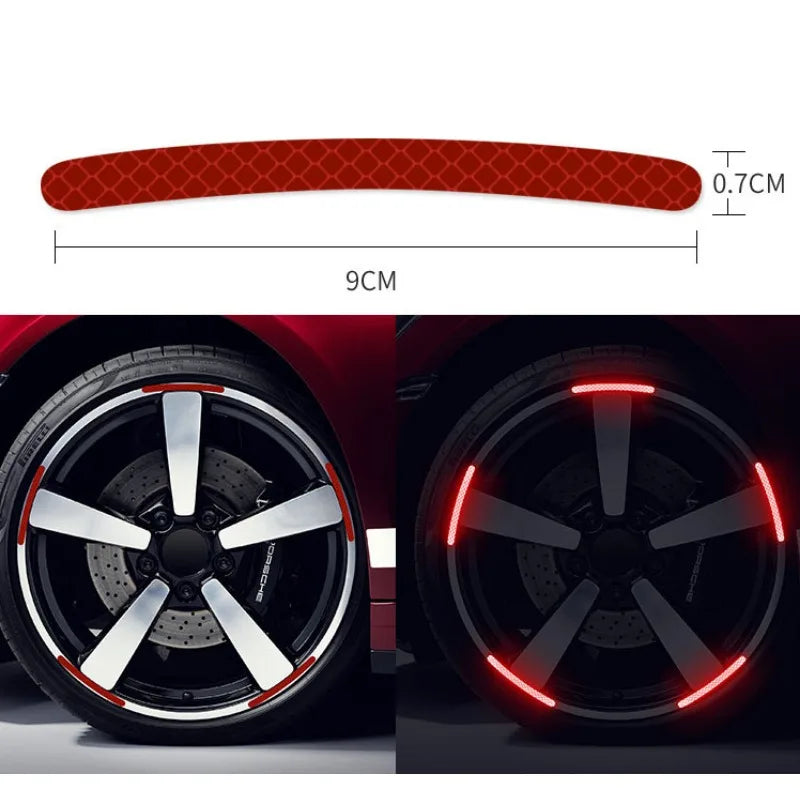 40Pcs Colorful Reflective Wheel Strips: Stylish Hub Stickers for Cars and Motorcycles