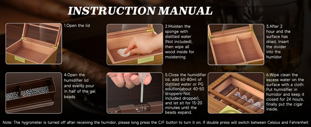 Cedar Cigar Box Humidor: Perfect Storage with Hygrometer and Divider