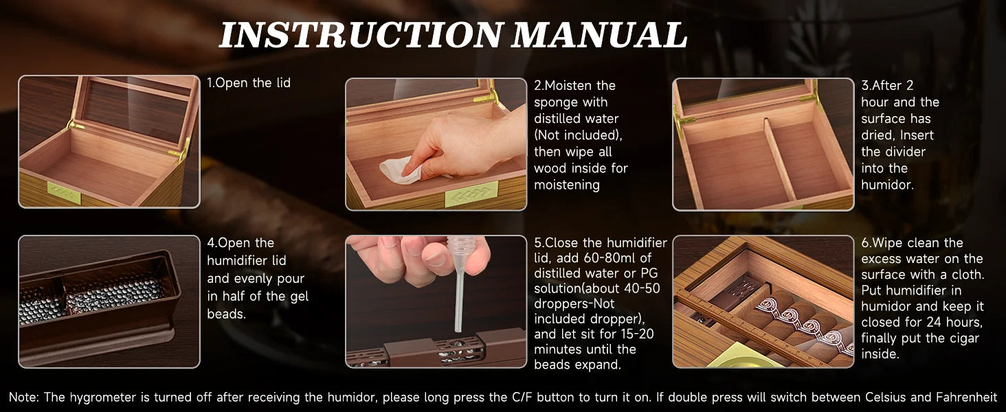 Cedar Cigar Box Humidor: Perfect Storage with Hygrometer and Divider