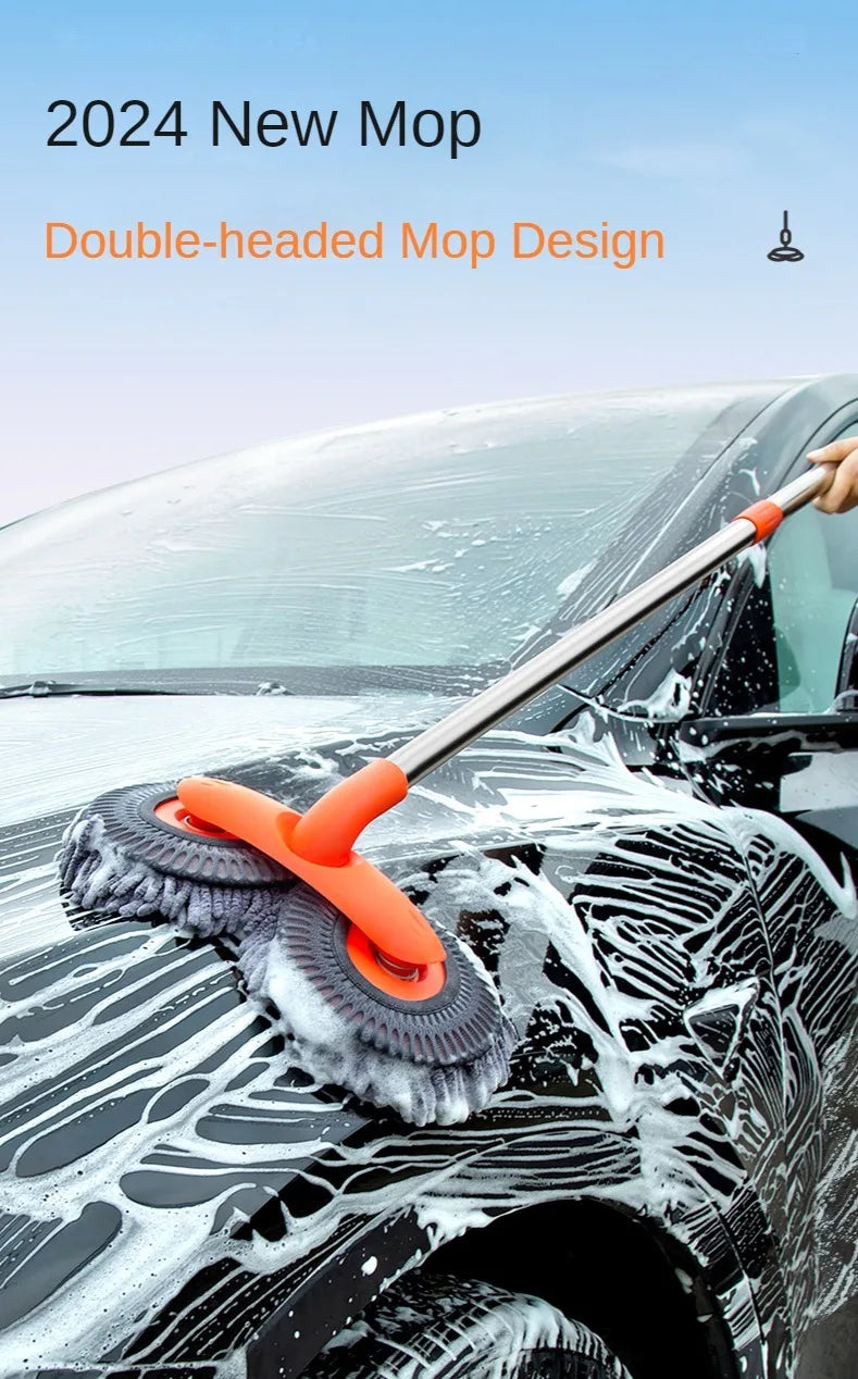 Telescopic Car Wash Mop: Three-Section Design for Roof and Window Maintenance