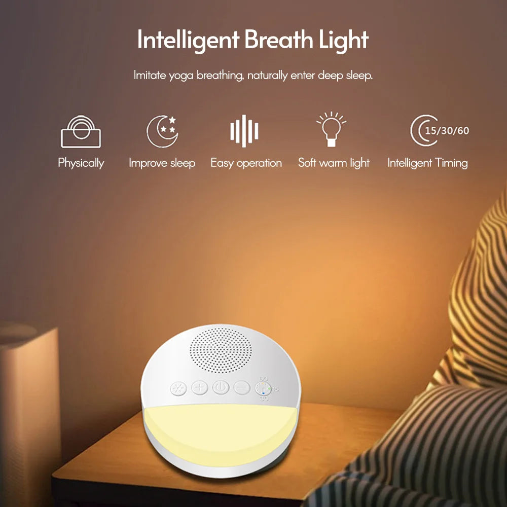 Calming Sleep Aid: Baby White Noise Player with Night Light & Timer