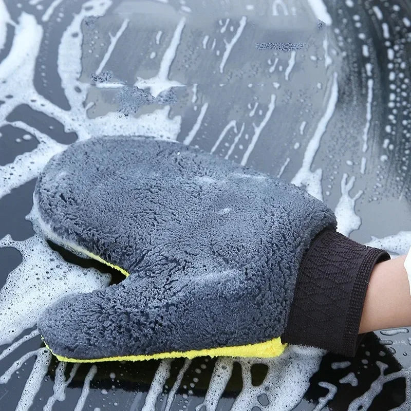 Dual-Sided Microfiber Car Washing Gloves for Effective Cleaning