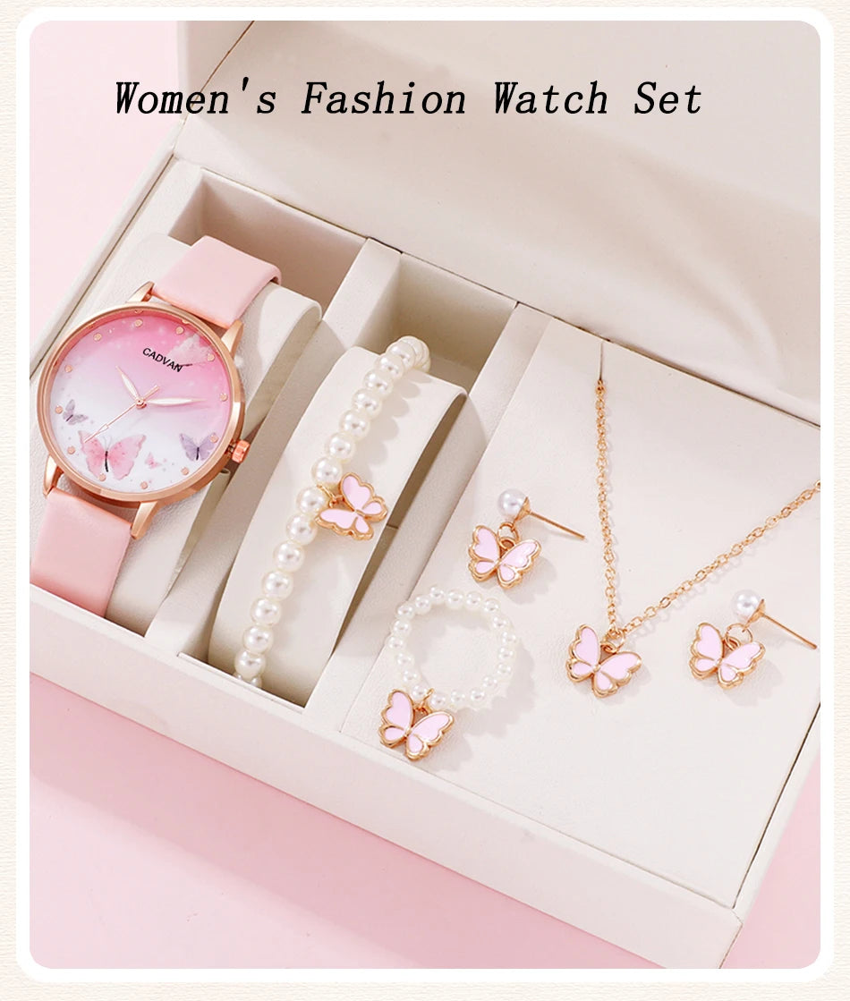 Butterfly Charm: Stylish Women’s Watch Set