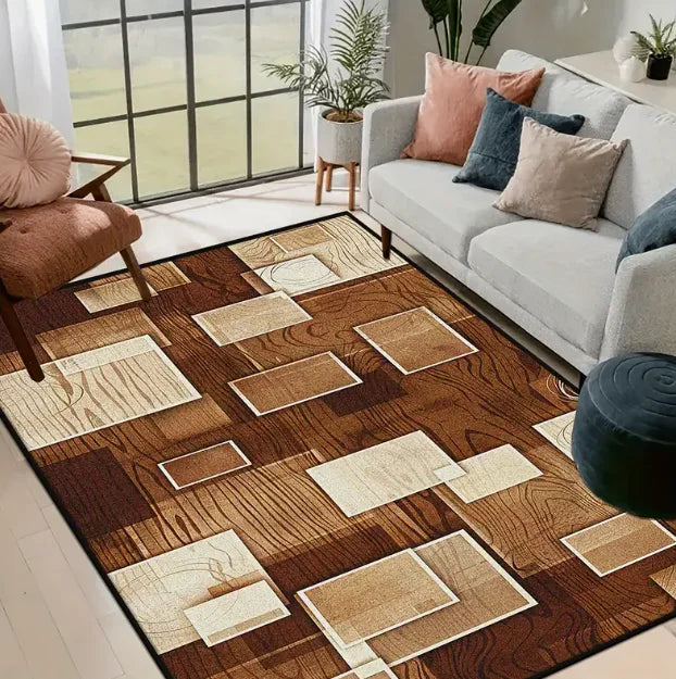 Indoor-Outdoor Geometric Carpet: Ideal for Entryways and Doorways