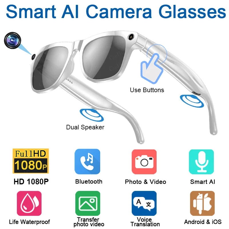 AI-Powered HD Glasses: Record, Chat, and Enjoy Music Anywhere