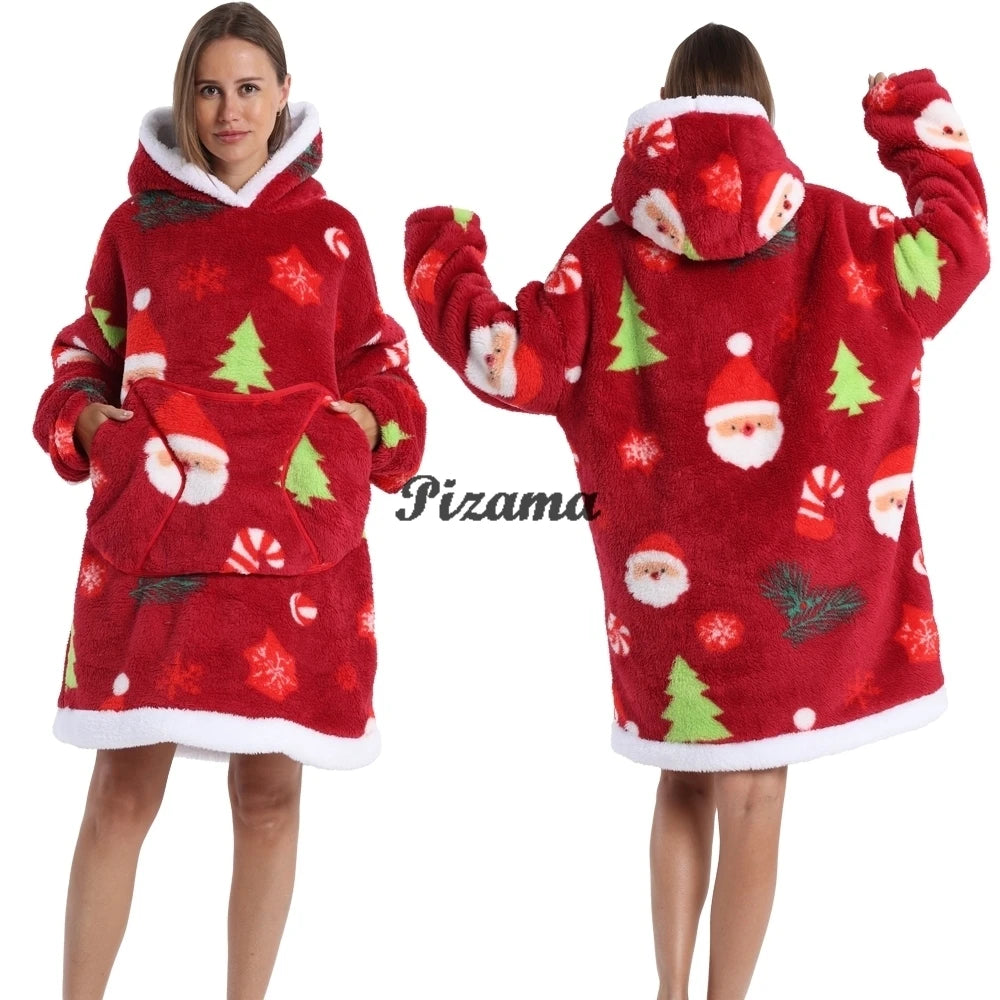 Oversized Wearable TV Blanket: Cozy Full Sleeve Sweatshirt for Halloween and Christmas