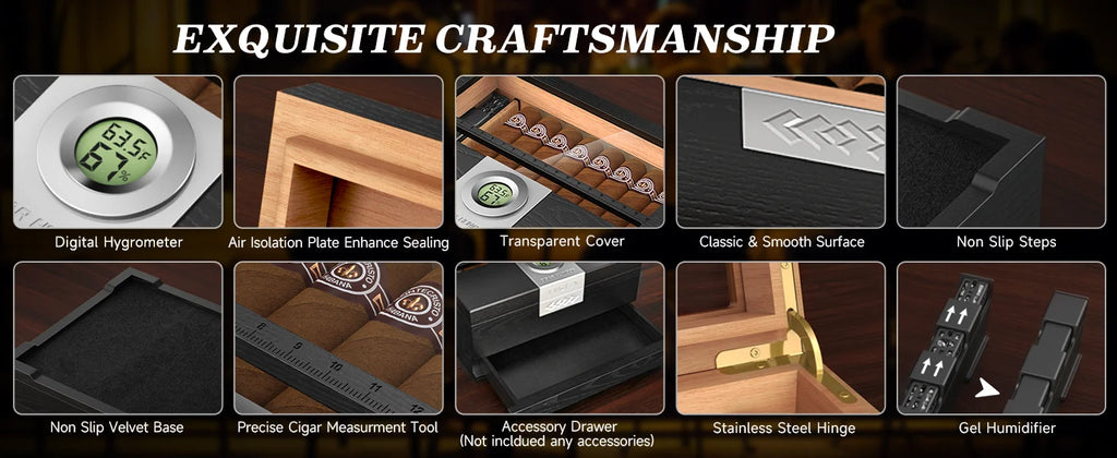 Cedar Cigar Box Humidor: Perfect Storage with Hygrometer and Divider