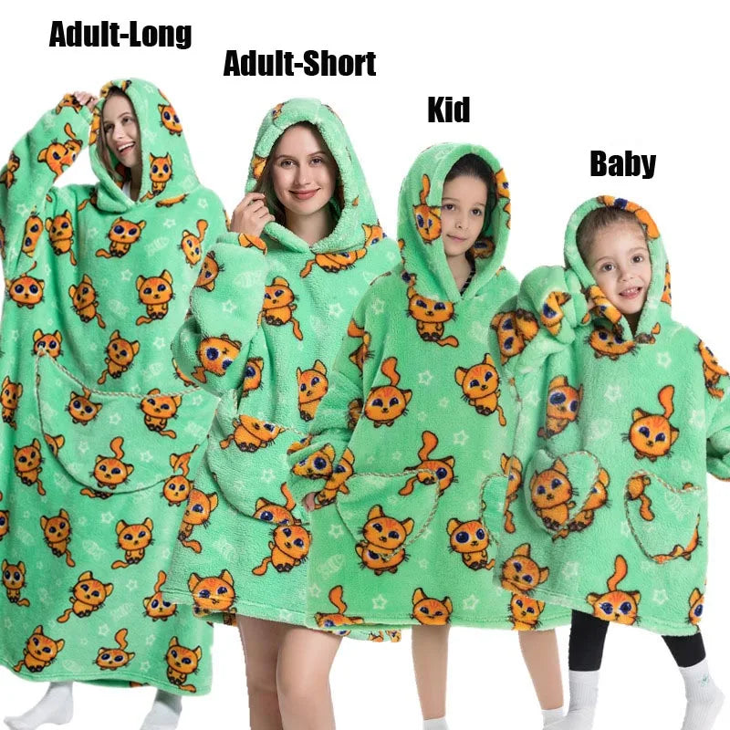 Animal Art Blanket Hoodie: Cozy Up in Creative Comfort