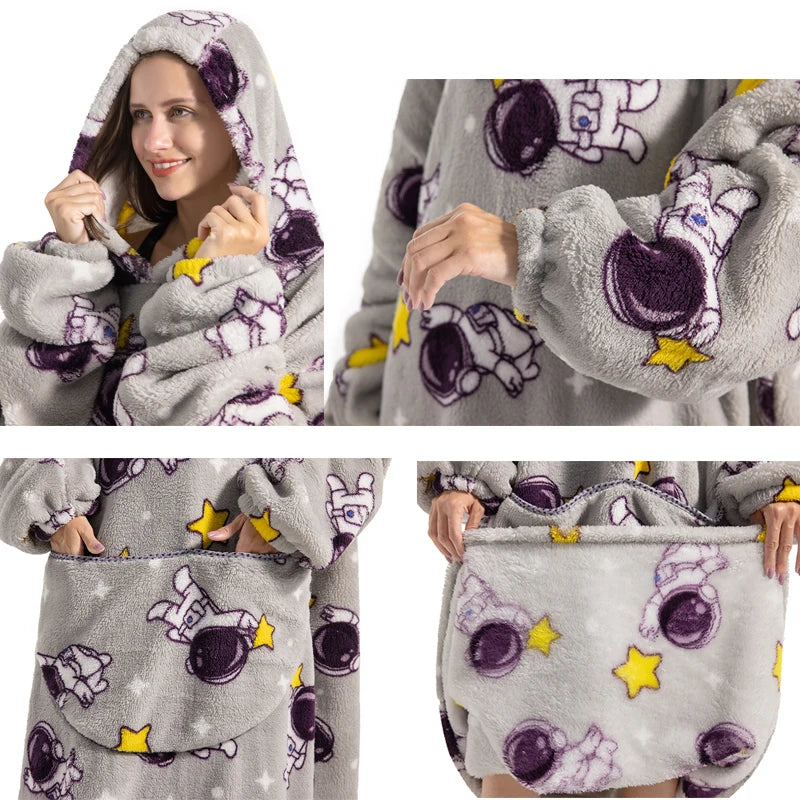 Animal Art Blanket Hoodie: Cozy Up in Creative Comfort