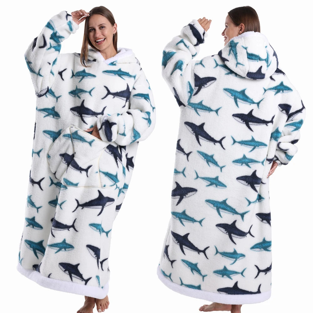 Wearable Sherpa Blanket Hoodie: Perfect for Halloween and Holiday Comfort
