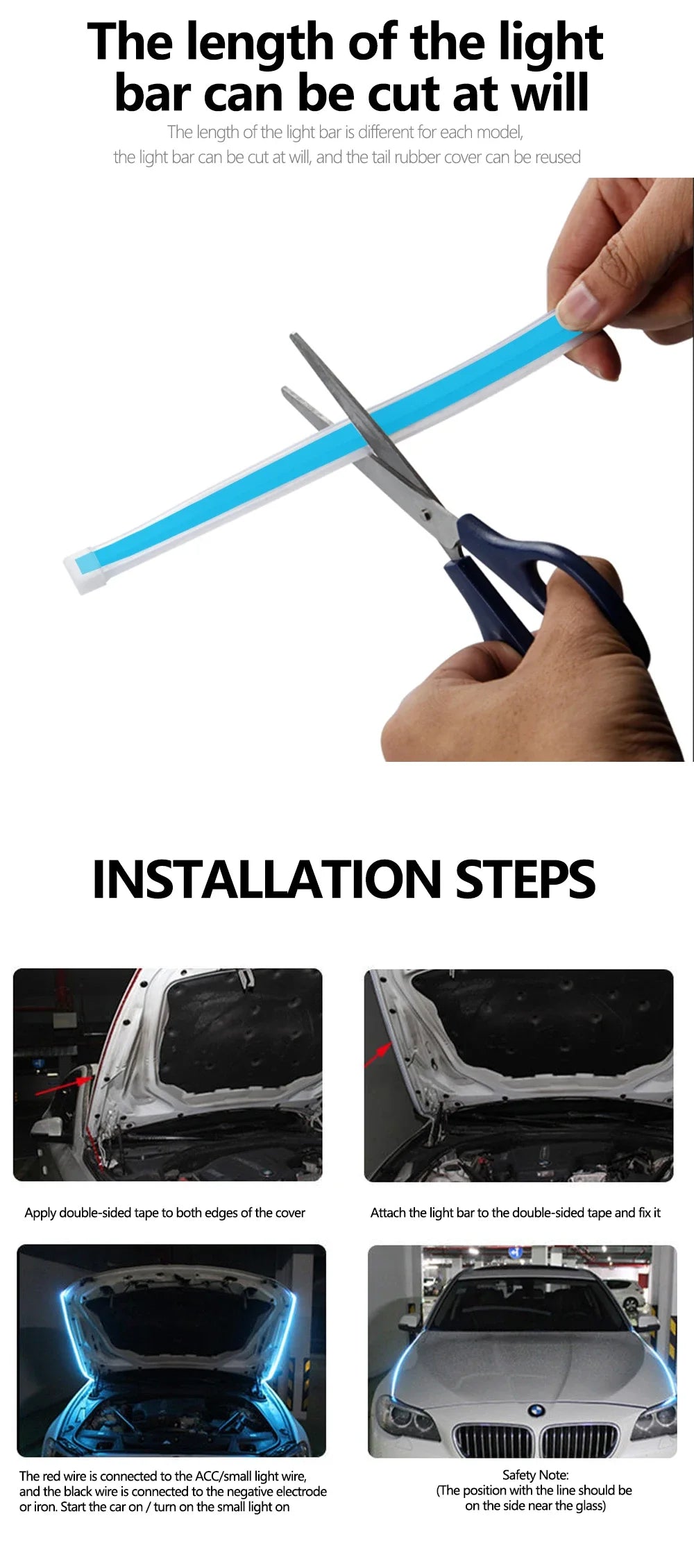 150cm LED Daytime Running Light: Stylish Scan Starting Decorative Hood Lights