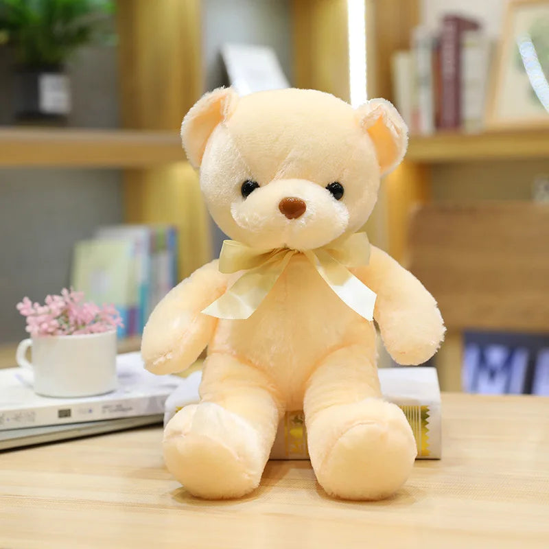 Vibrant Bow Bear: Soft Plush Toy for Every Celebration