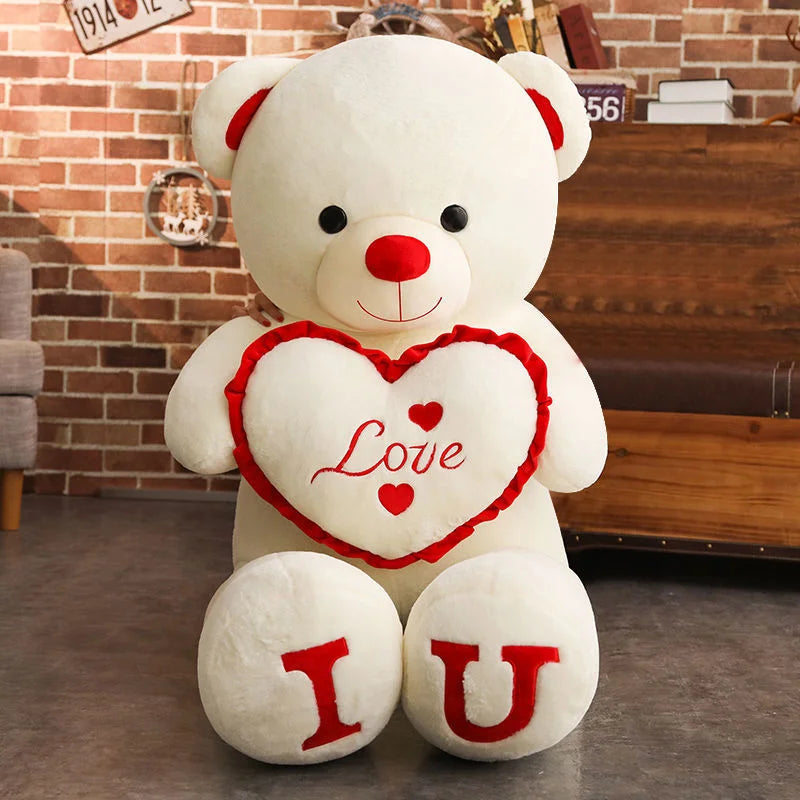 Giant "I LOVE YOU" Bear: 100cm Plush Toy for Lovers and Kids