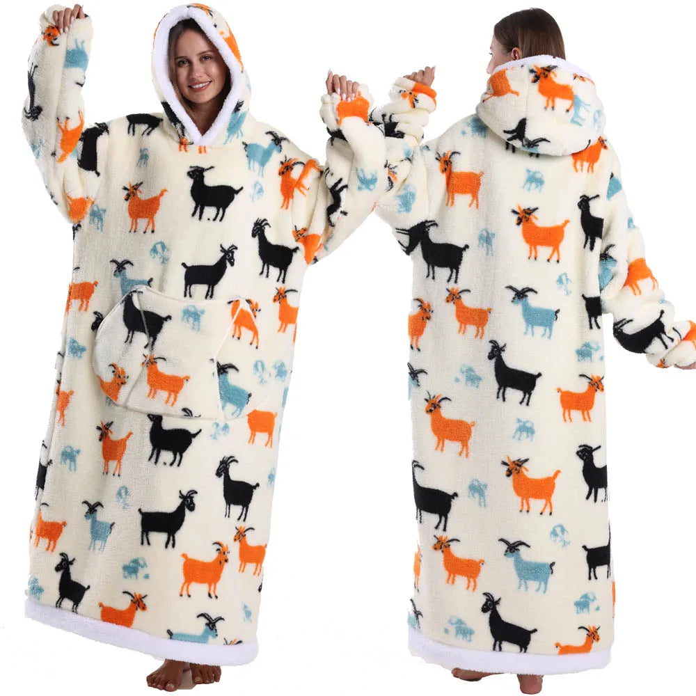 Wearable Sherpa Blanket Hoodie: Perfect for Halloween and Holiday Comfort