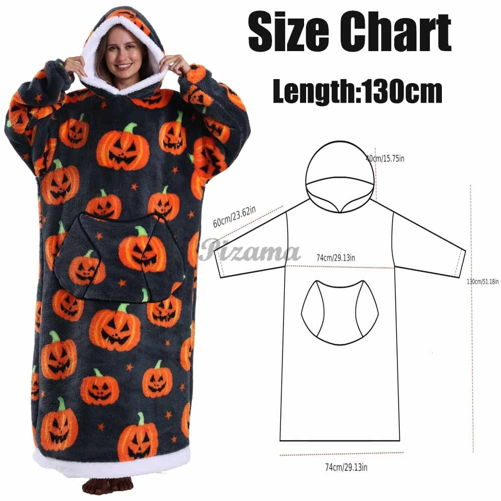 Wearable Sherpa Blanket Hoodie: Perfect for Halloween and Holiday Comfort
