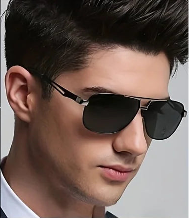 Men's Pilot Sunglasses: Stylish Gradient Big Frame with UV400 Protection