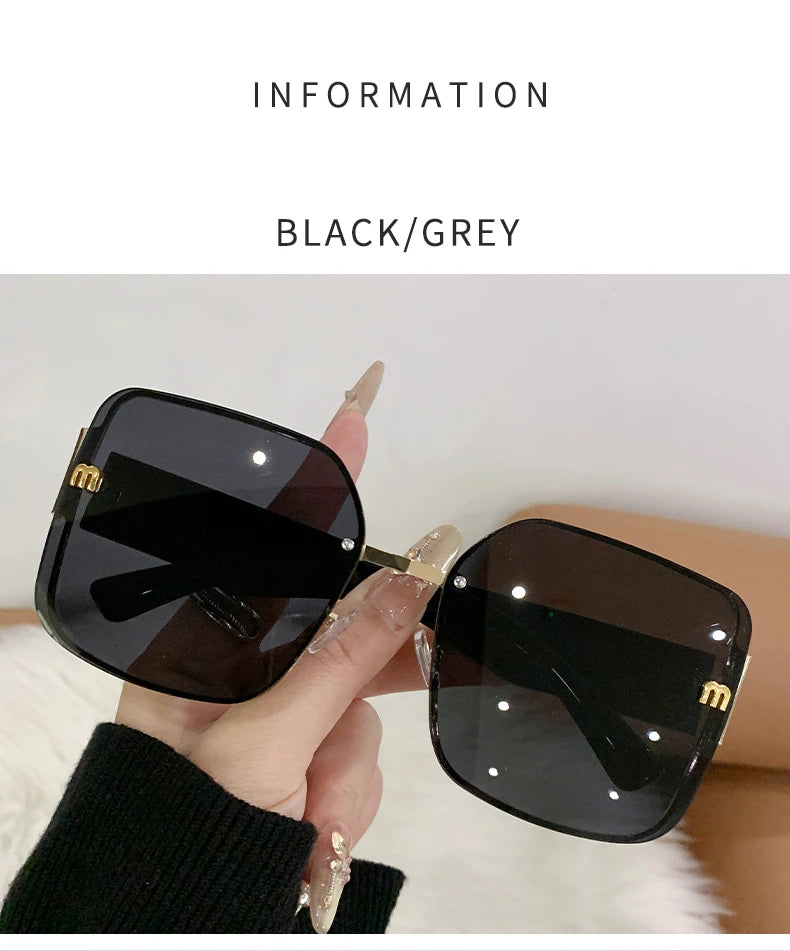 2025 Trend: Frameless Edge Cut M Letters Light Luxury Sunglasses