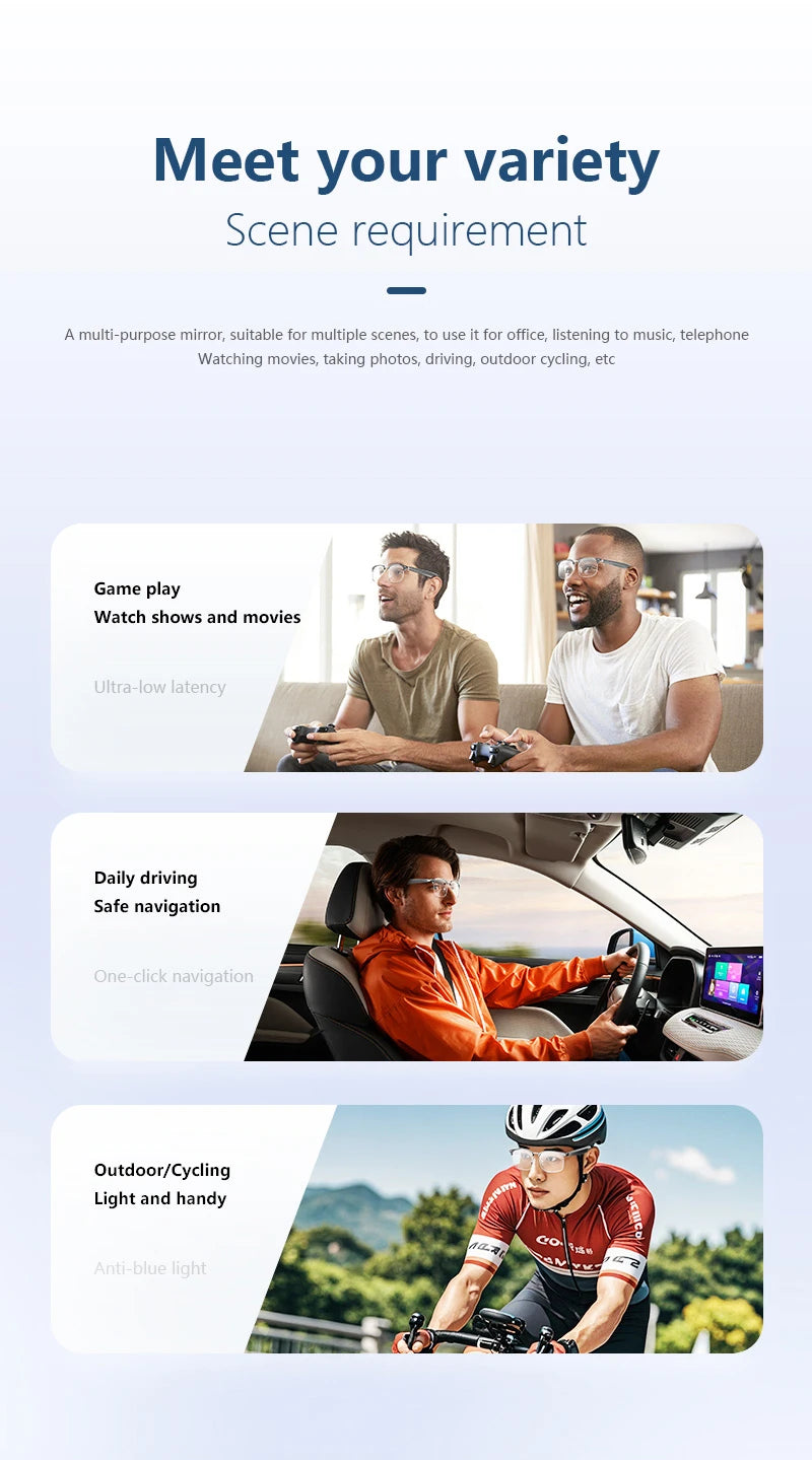 Intelligente Brille mit KI-Übersetzung, Bluetooth-Unterstützung für mehrere Sprachen, Farbwechsel, Musikwiedergabe und Telefonfunktion