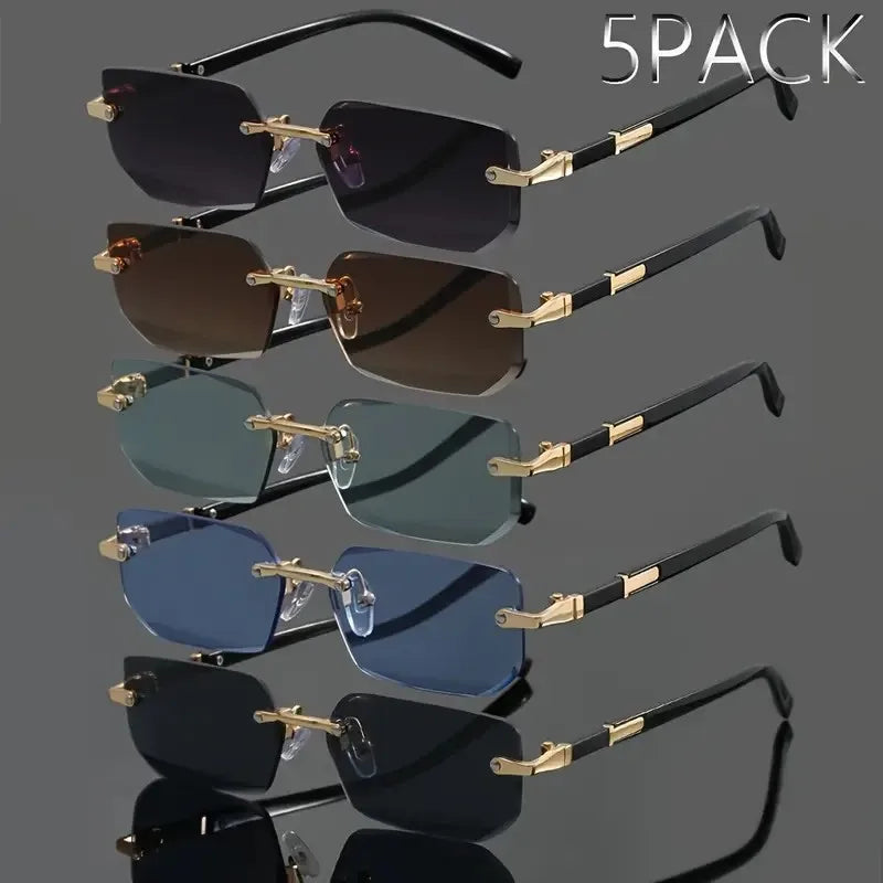 Daring Elegance: Set of 5 Retro Stylish Glasses for the Stylish Gentleman