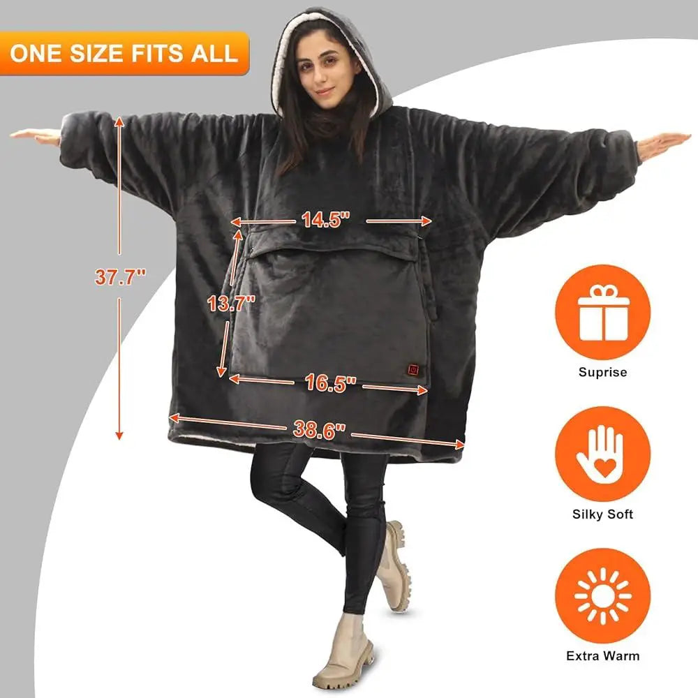 Unisex Electric Heated Blanket Hoodie: Ultimate Warmth for Everyone