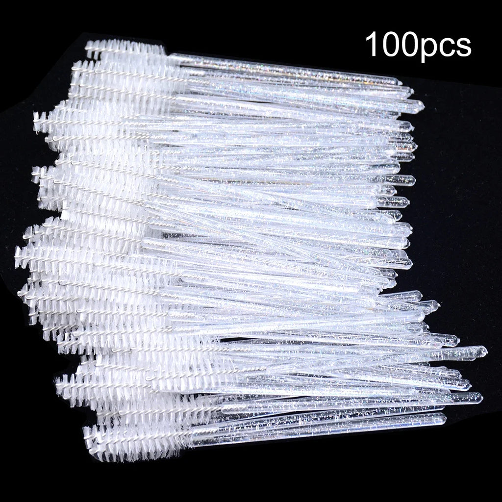 100-Piece Disposable Eyelash Brushes: Perfect for Extensions and Mascara