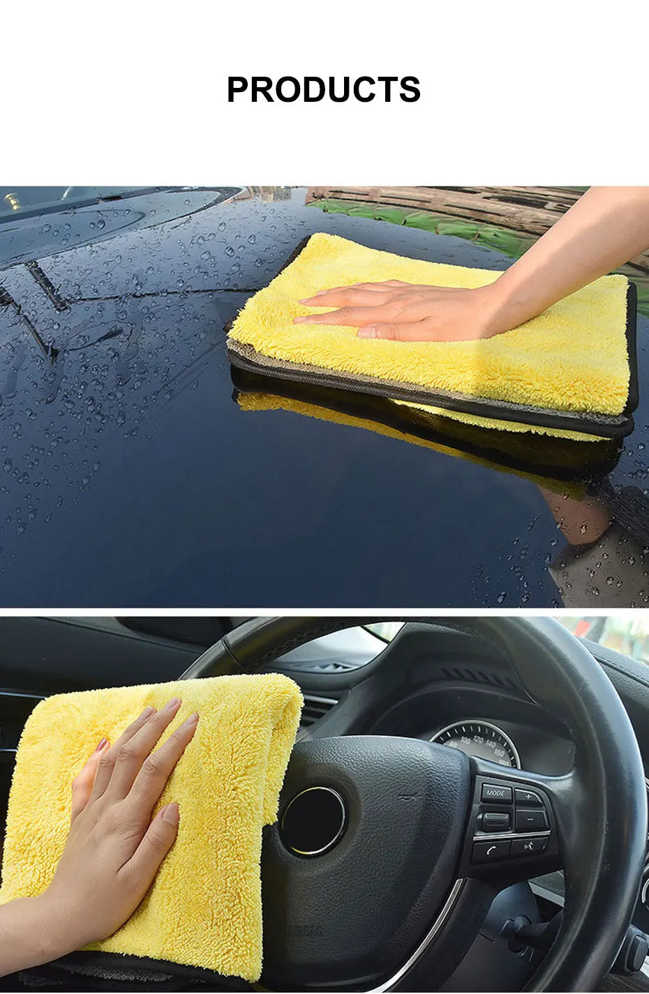 Premium Car Wash Towel: Absorbent Microfiber Detailing Cleaning Cloth
