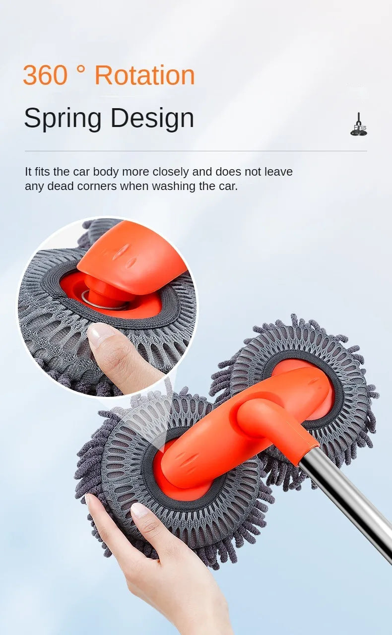 Telescopic Car Wash Mop: Three-Section Design for Roof and Window Maintenance