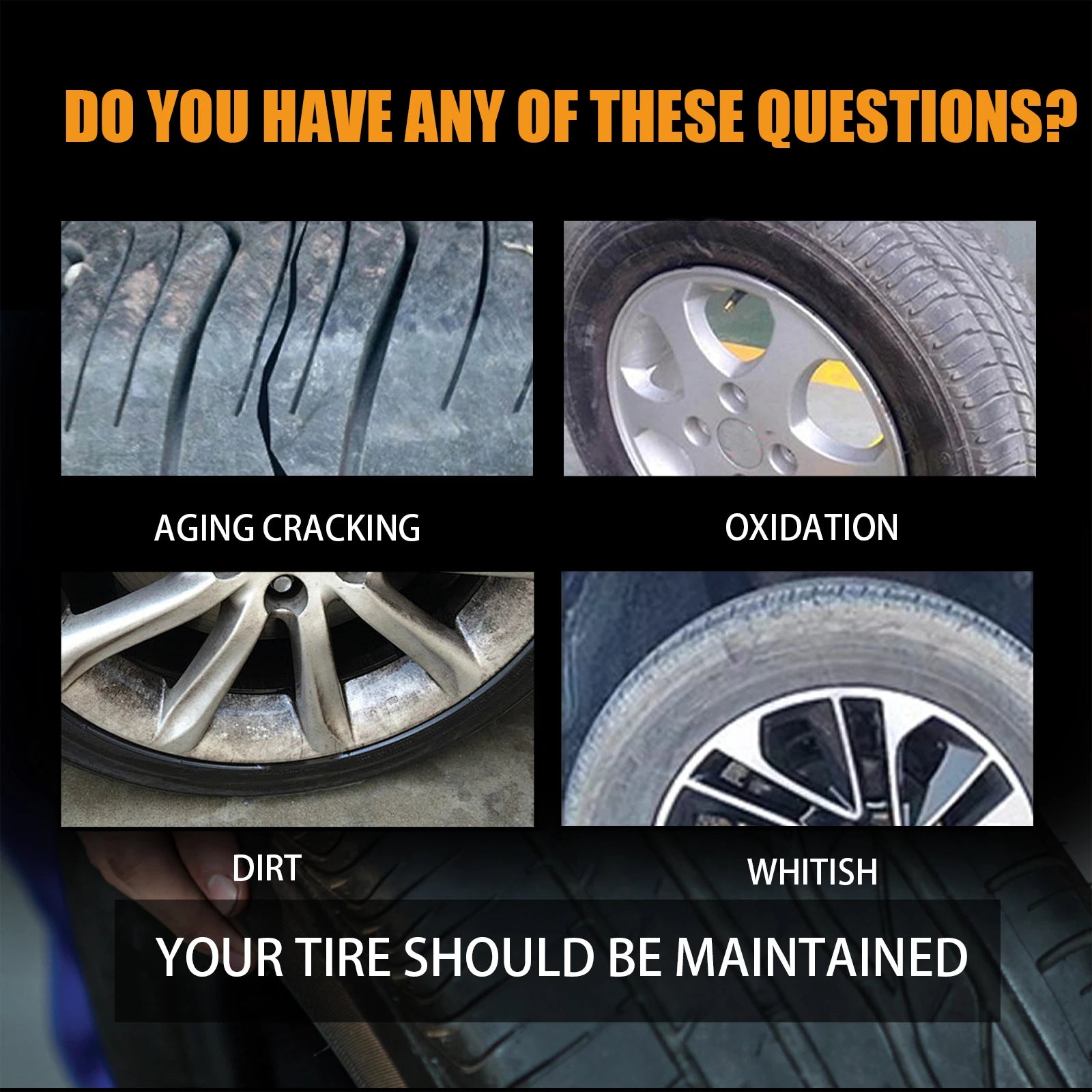 Car Wheel Cleaner Spray: 120ml Tyre Polish for Dirt Removal and Maintenance