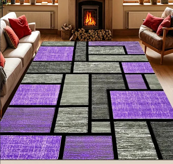 Indoor-Outdoor Geometric Carpet: Ideal for Entryways and Doorways