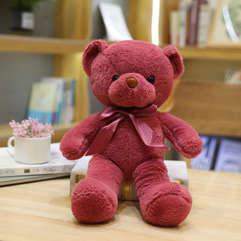 Vibrant Bow Bear: Soft Plush Toy for Every Celebration